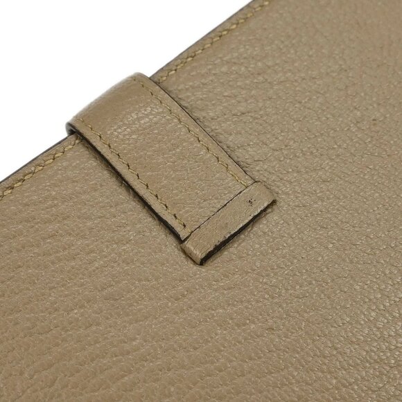Hermes Gris Tourterelle Mysore Bearn Soufre Bifold Long Wallet - Picture 3 of 8